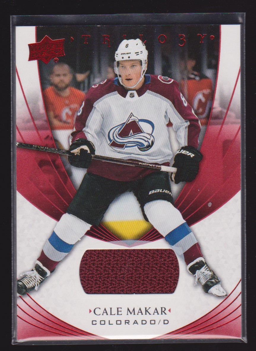 2020-21 Upper Deck Trilogy Red #35 Cale Makar Jersey (image for) 2020-21 Upper Deck Trilogy Red #35 Cale Makar Jersey